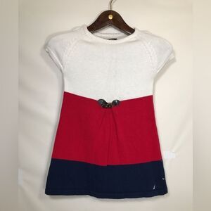 Nautica Girls Size 6 Patriotic Red White Blue Striped Nautical Dress